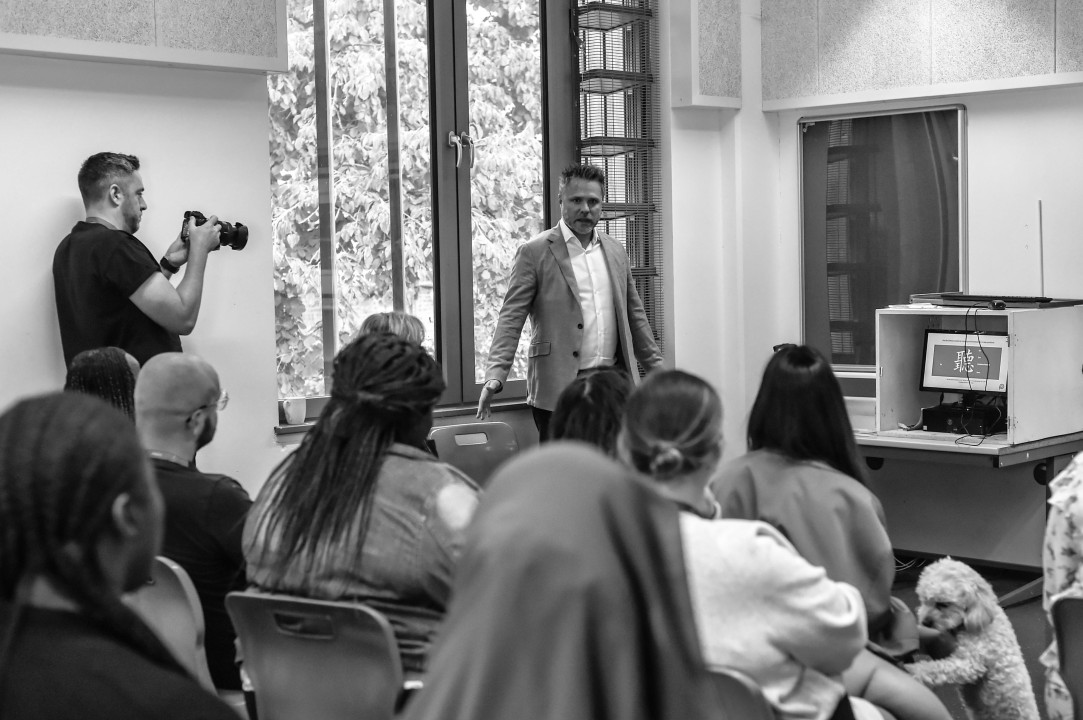 Nicholas McKie conducting a training session