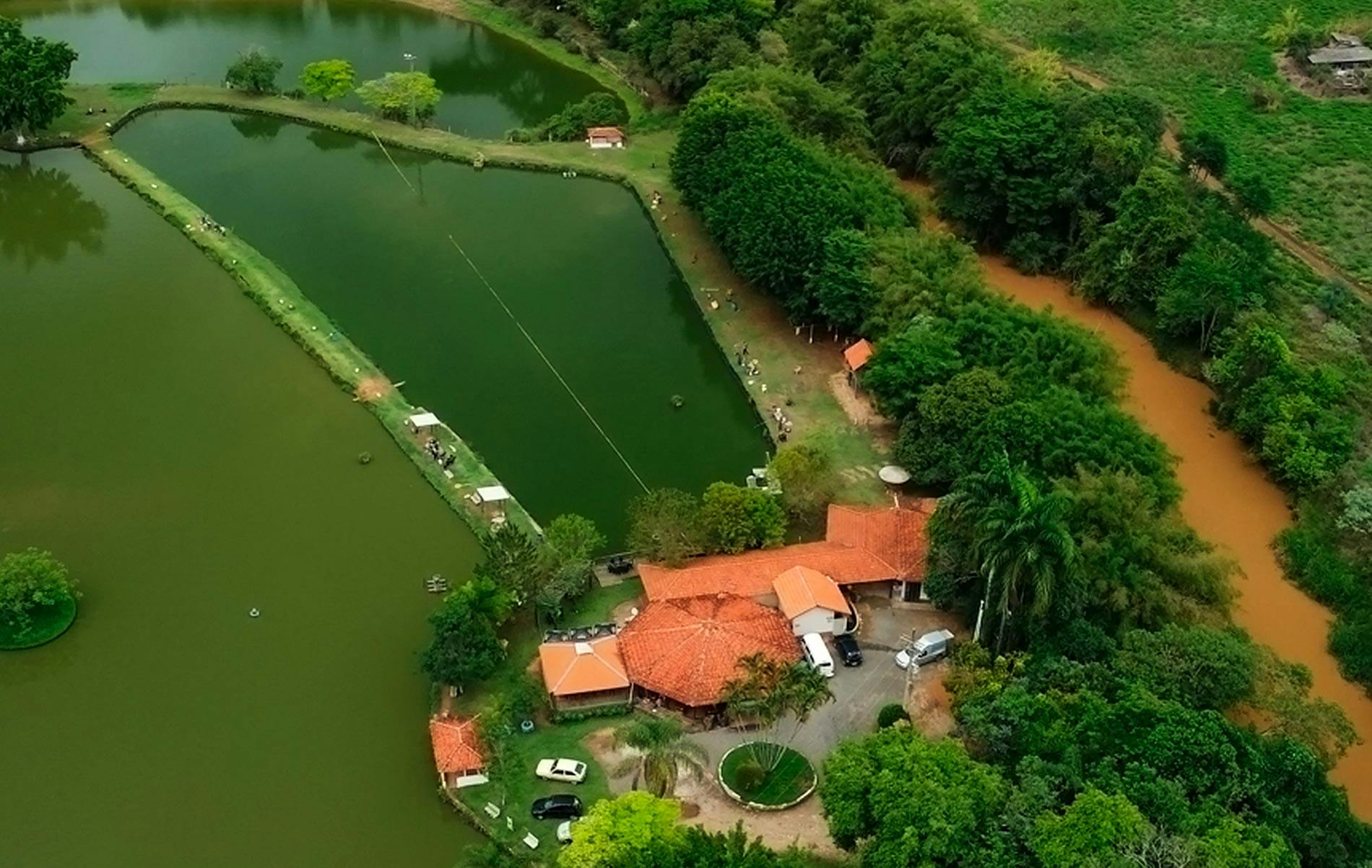 Foto aérea Pesqueiro e Restaurante Nenê Oliani em Socorro SP