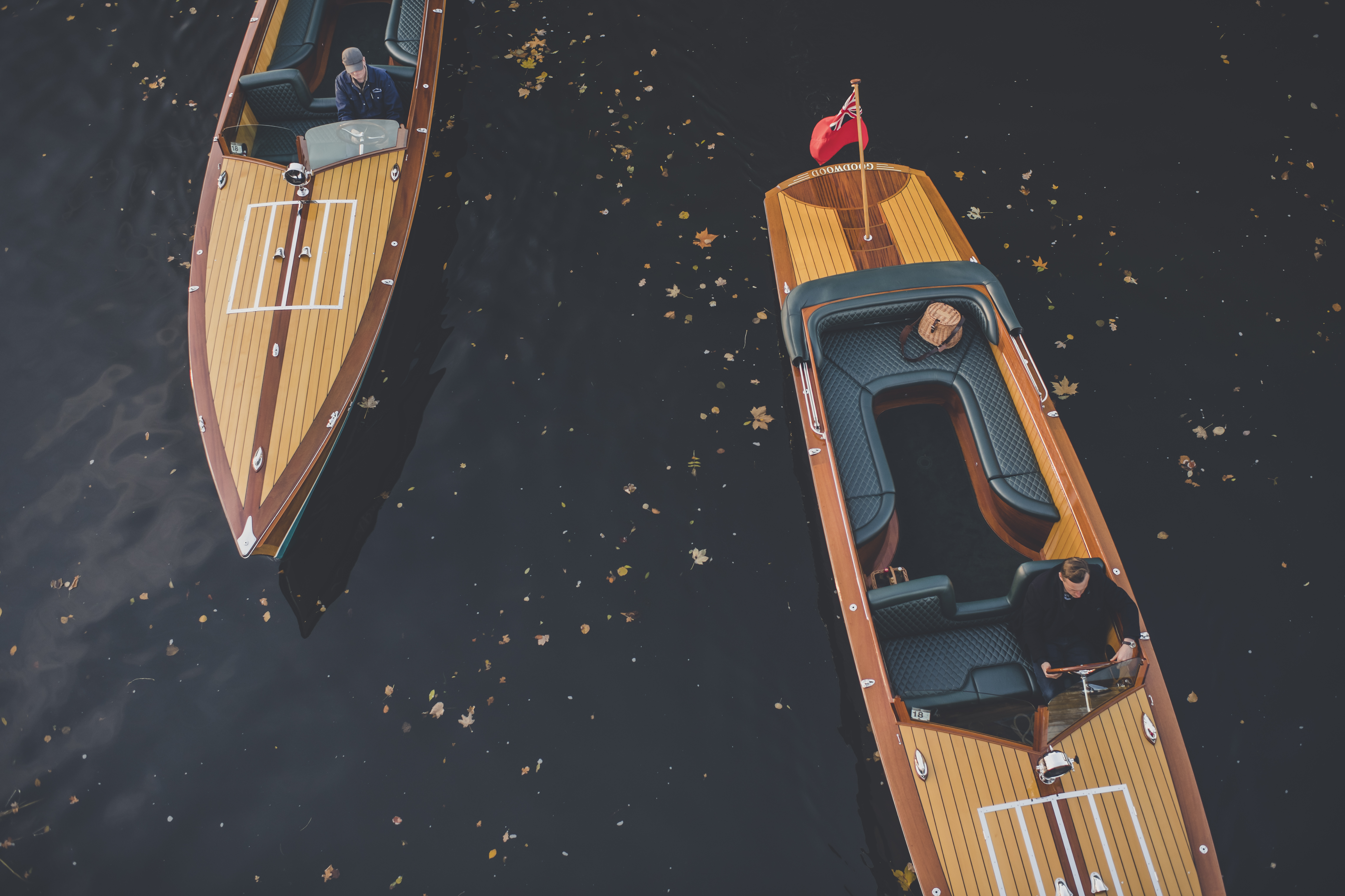 Slipper launch for sale, overhead view of Freebody Slipstream slipper launches on river 