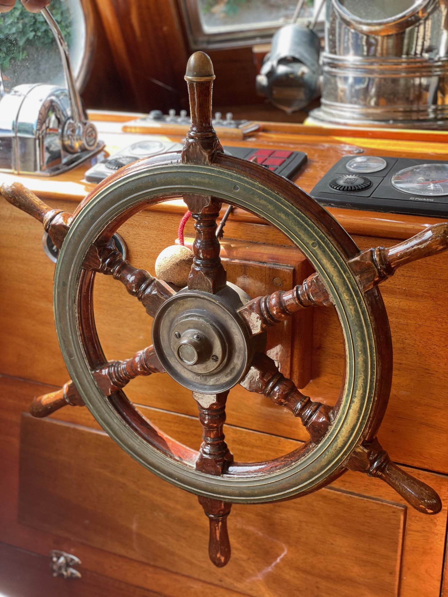 Osborne cruiser for sale, brass steering wheel
