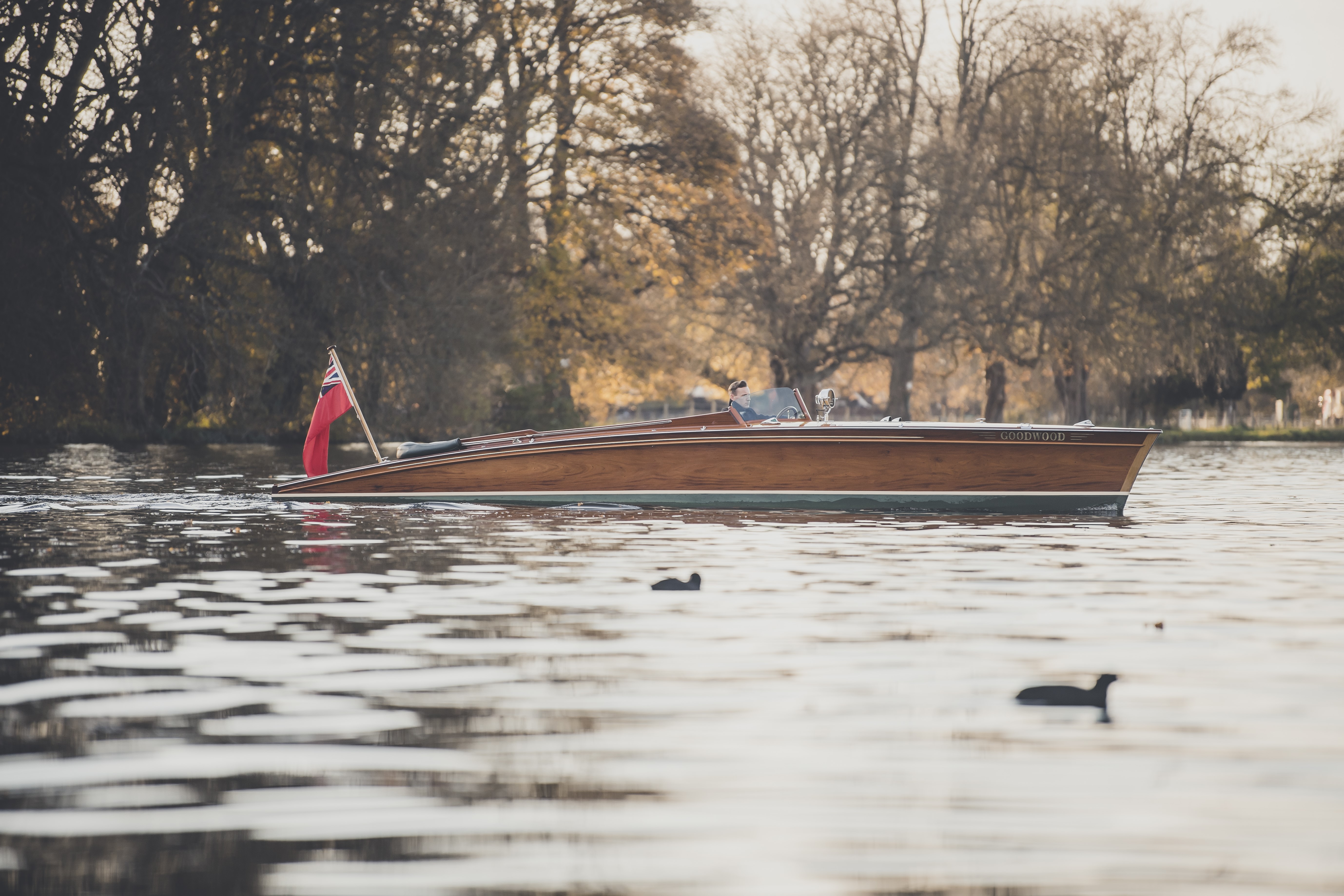 Slipper launch, Freebody Slipstream slipper Launch side profile on the river Thames 