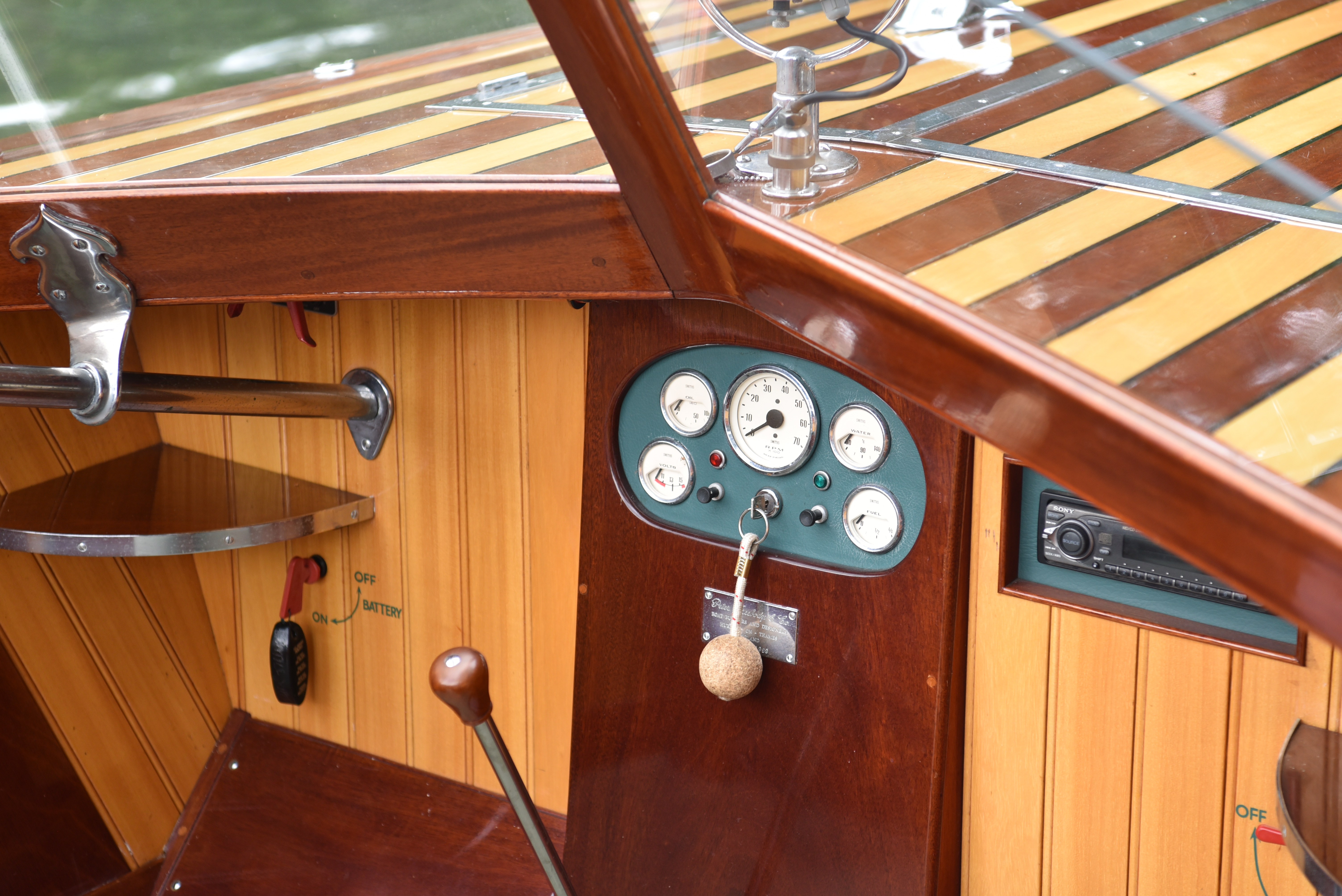 Slipper launch for sale, dash detail on 30ft freebody slipper launch