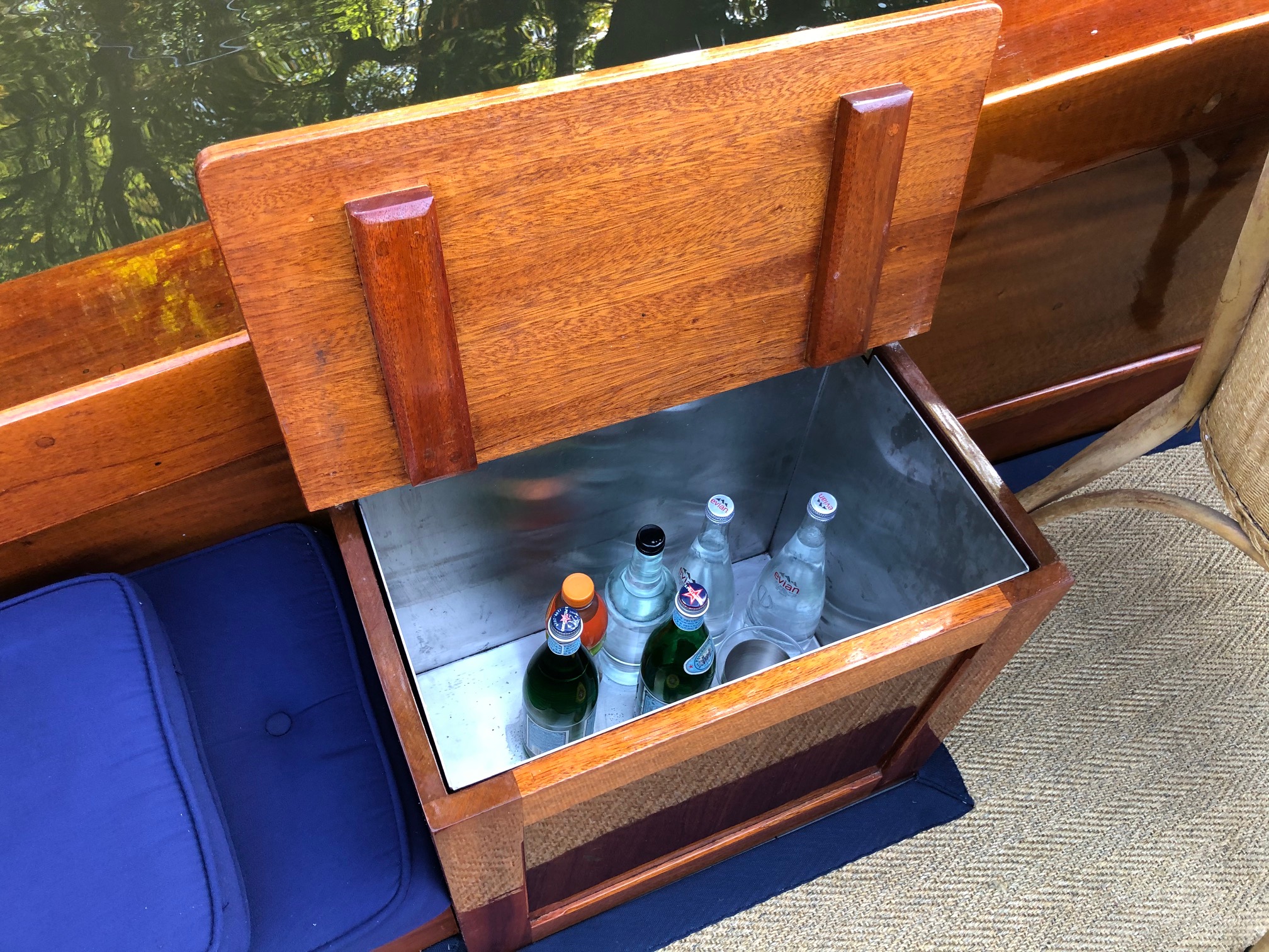 Meakes slipper launch for sale, ice locker detail for bottle cooling