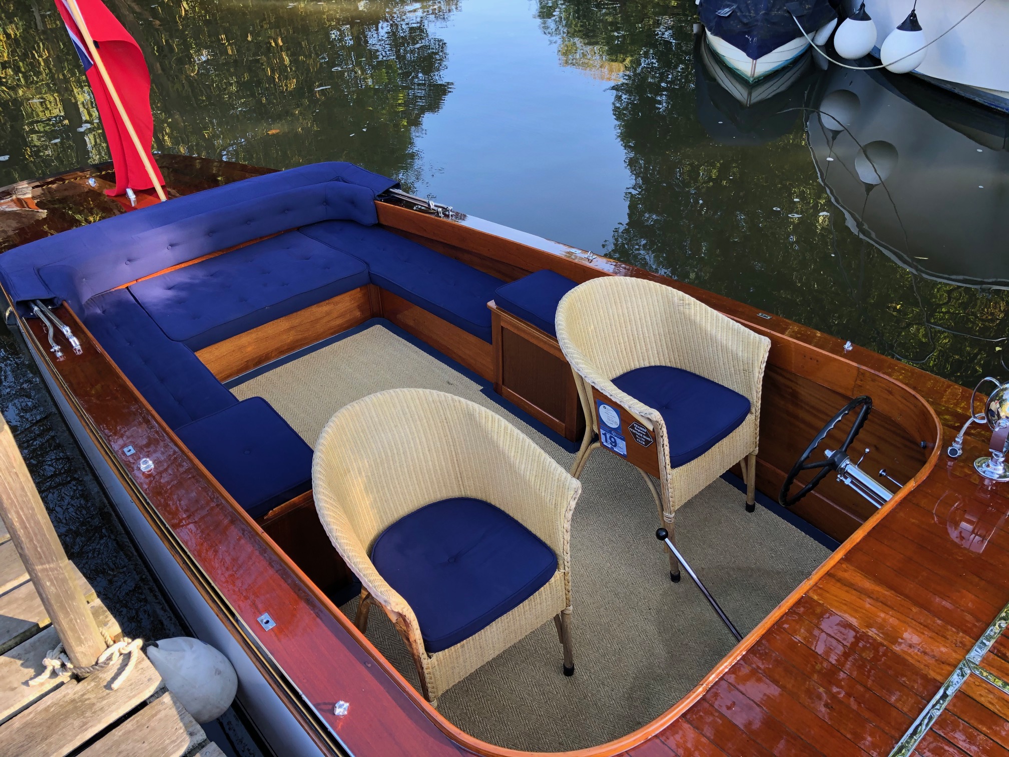Meakes slipper launch for sale, cockpit looking aft