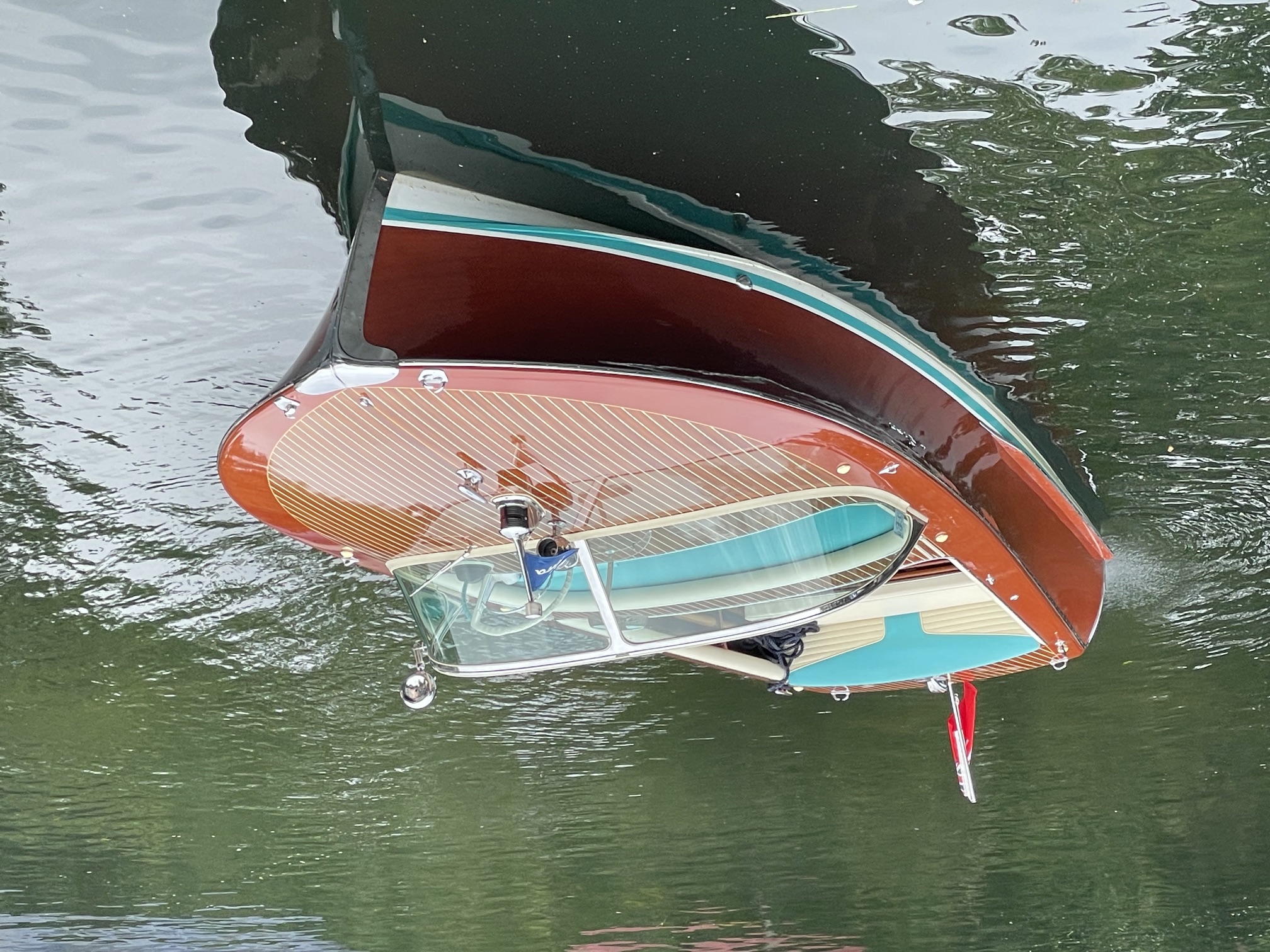 Riva Super Florida for sale, forward deck view looking aft
