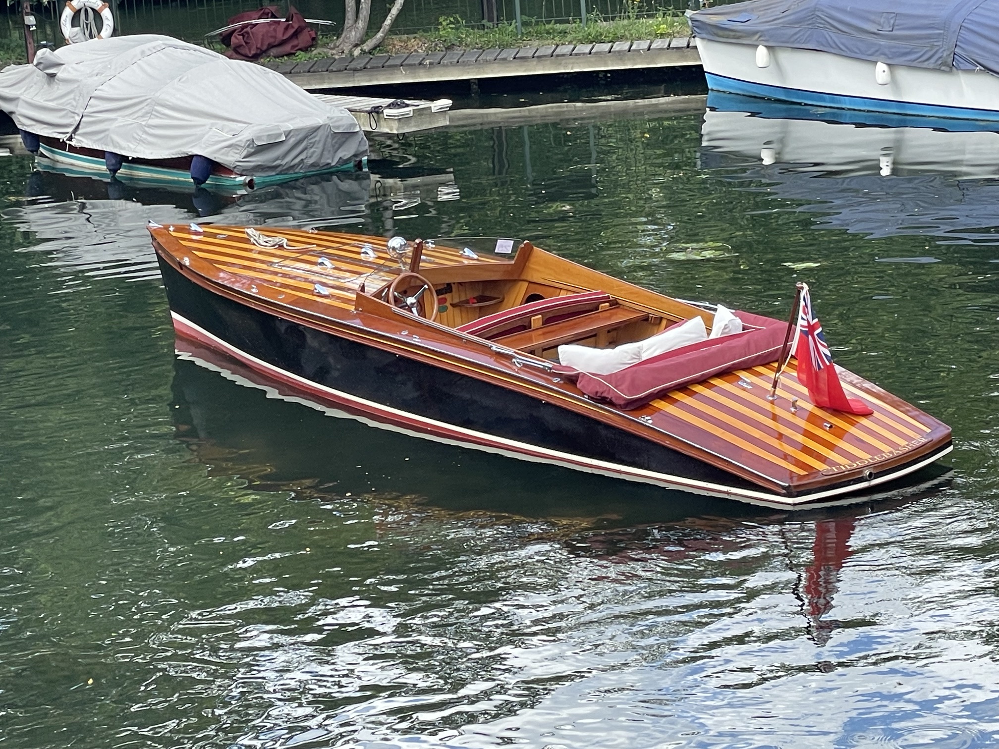 view of slipper launch from stern looking forward
