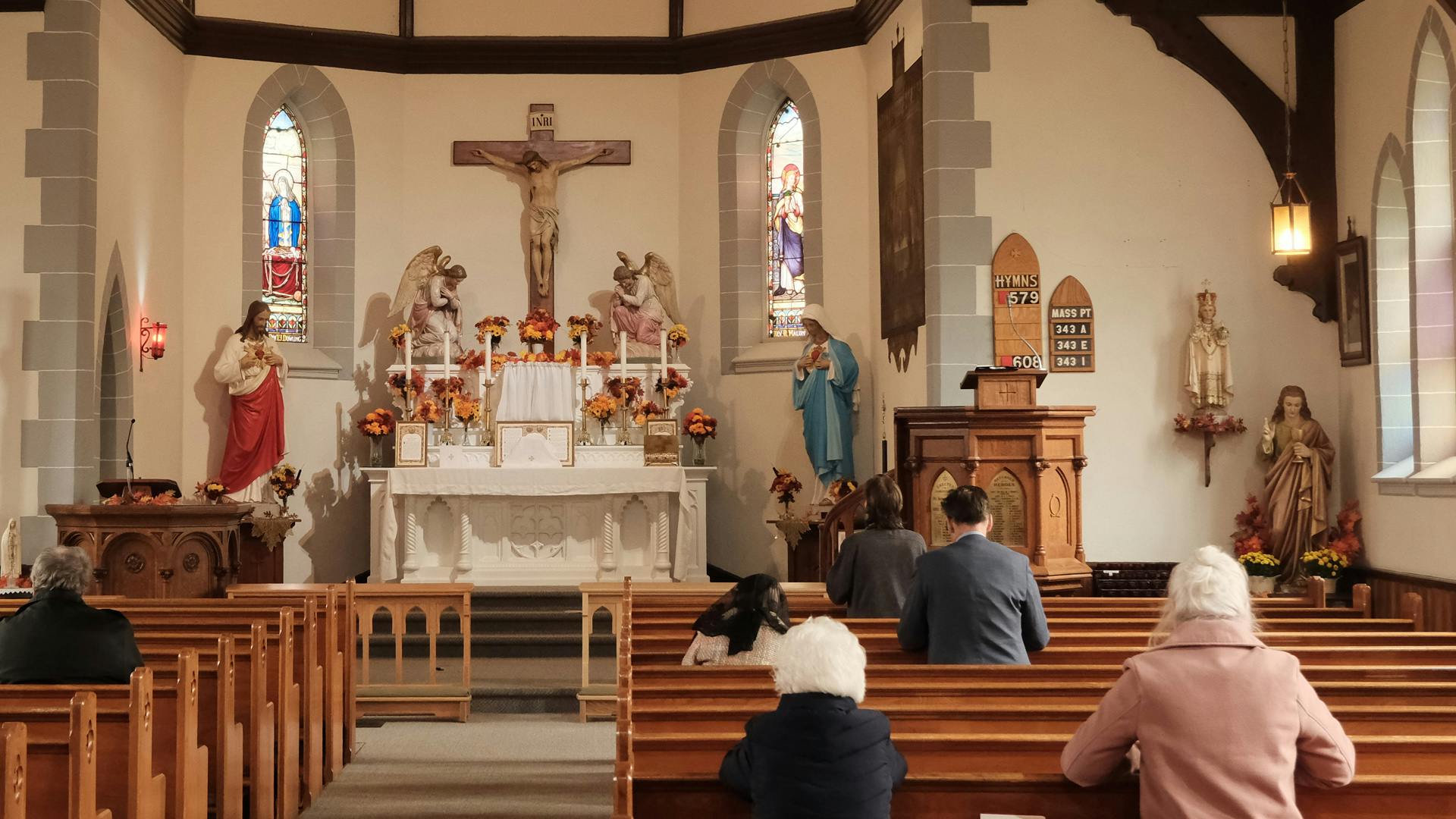 The sanctuary and nave of St. John's church in Glenelg