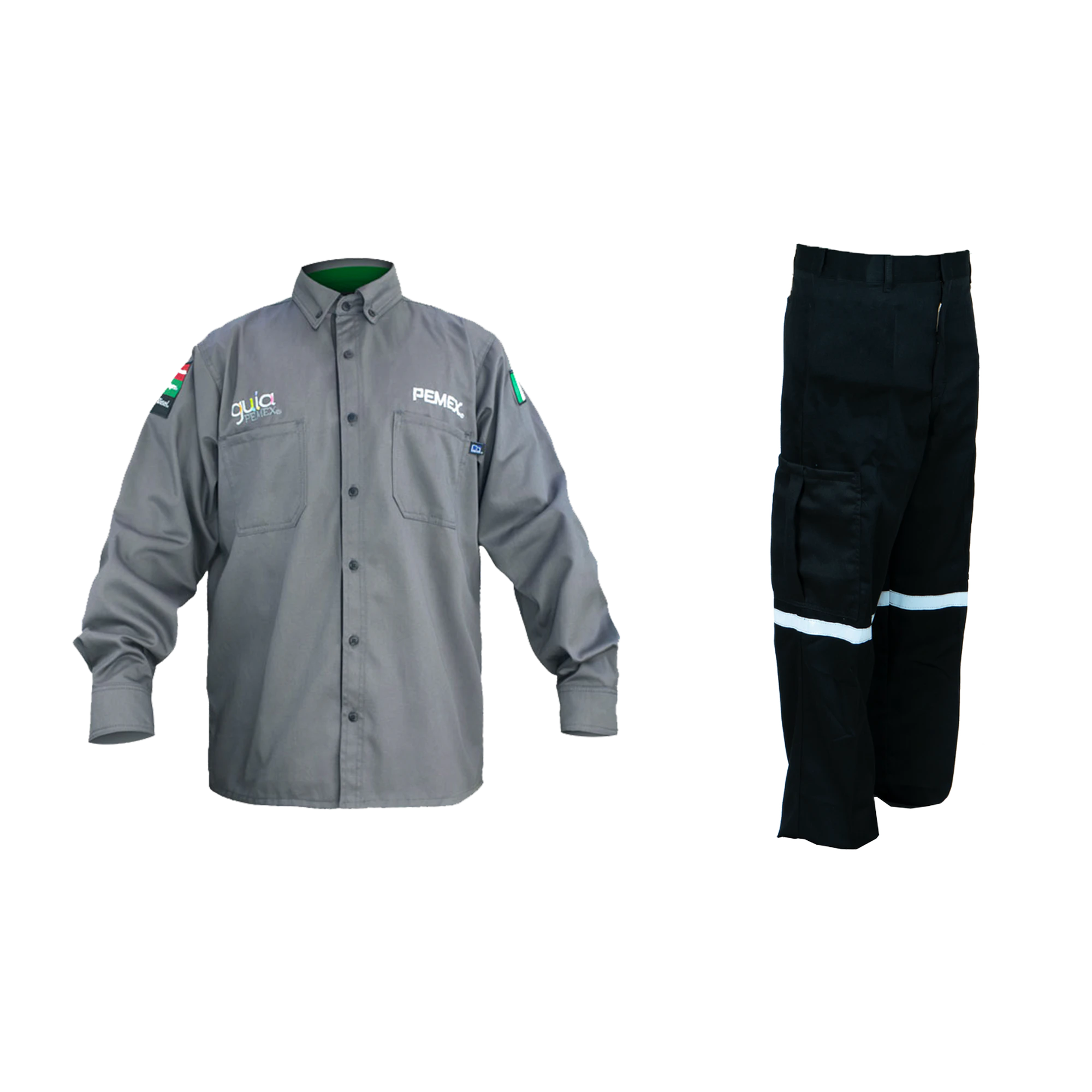Camisa gris manga larga pemex