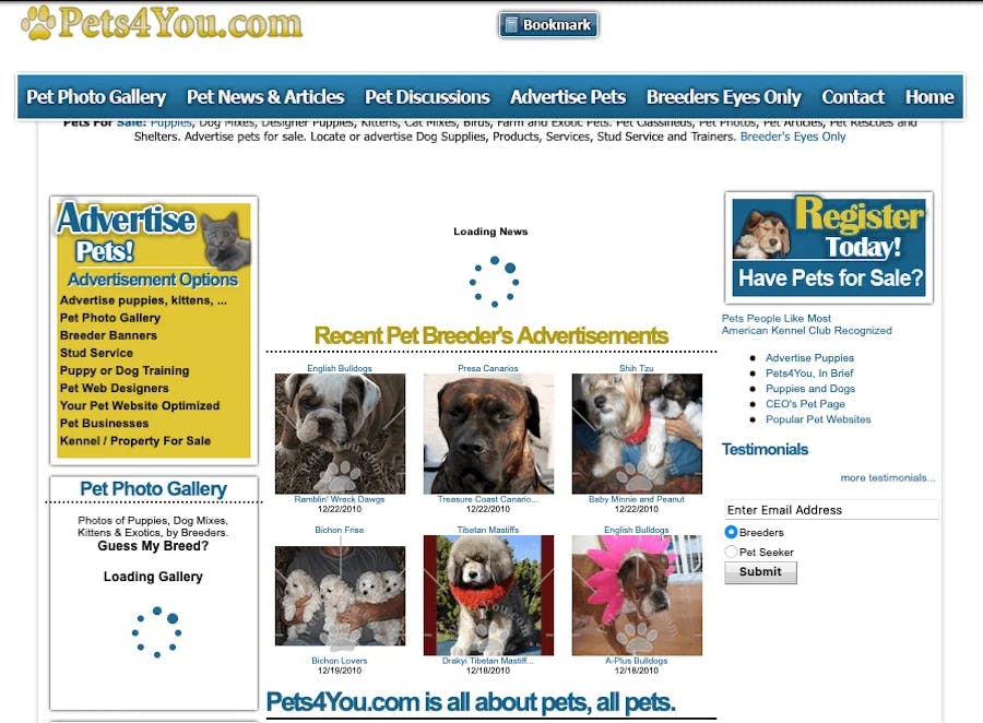 Pets4You.com in 2010