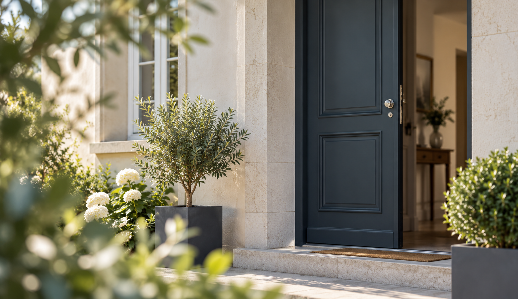 Maison avec la porte ouverte suite à un décès