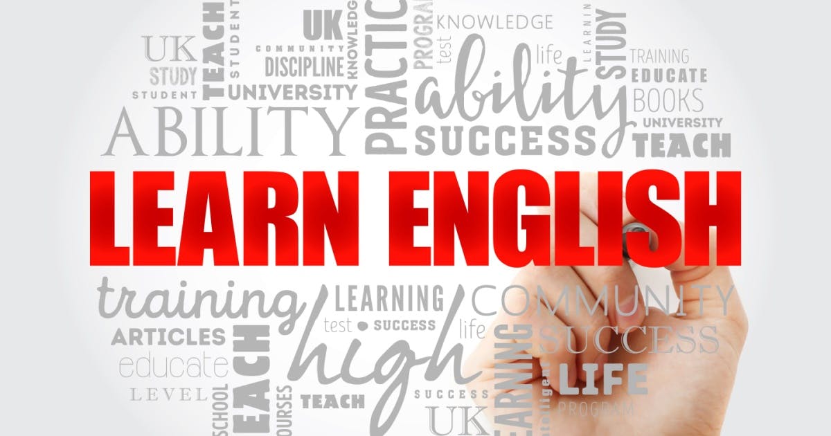 Expressões em inglês sobre aprender inglês, destacando termos e frases comuns do idioma.