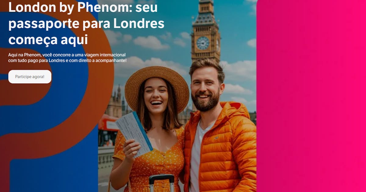 Tela do Hero da Landing Page da Campanha London by Phenom