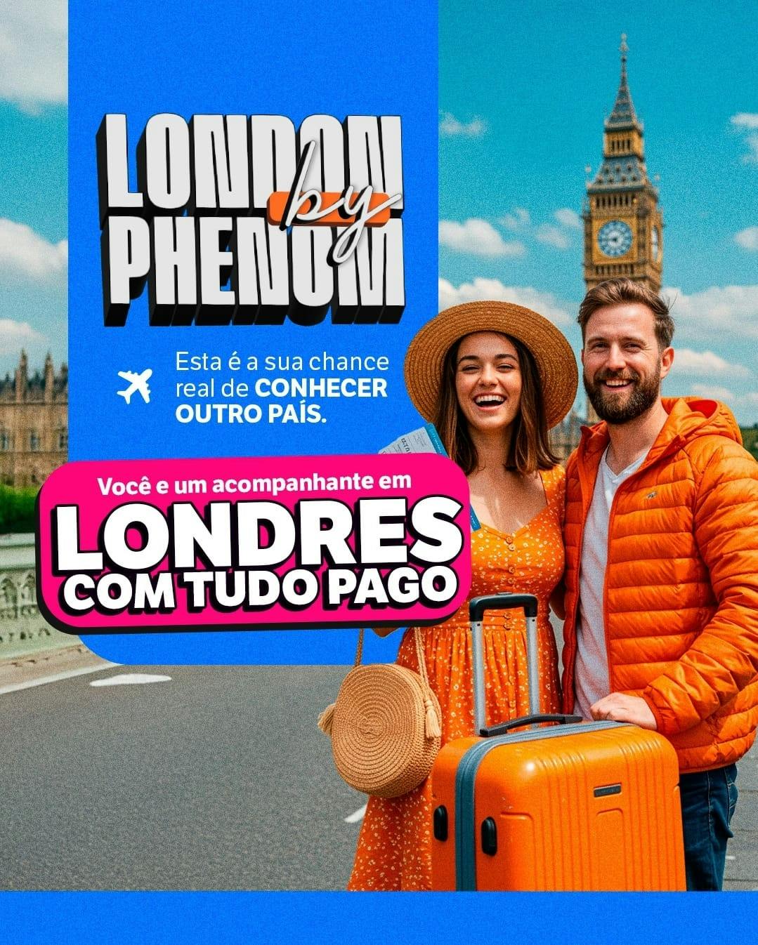 Arte do post de divulgação da campanha London by Phenom.