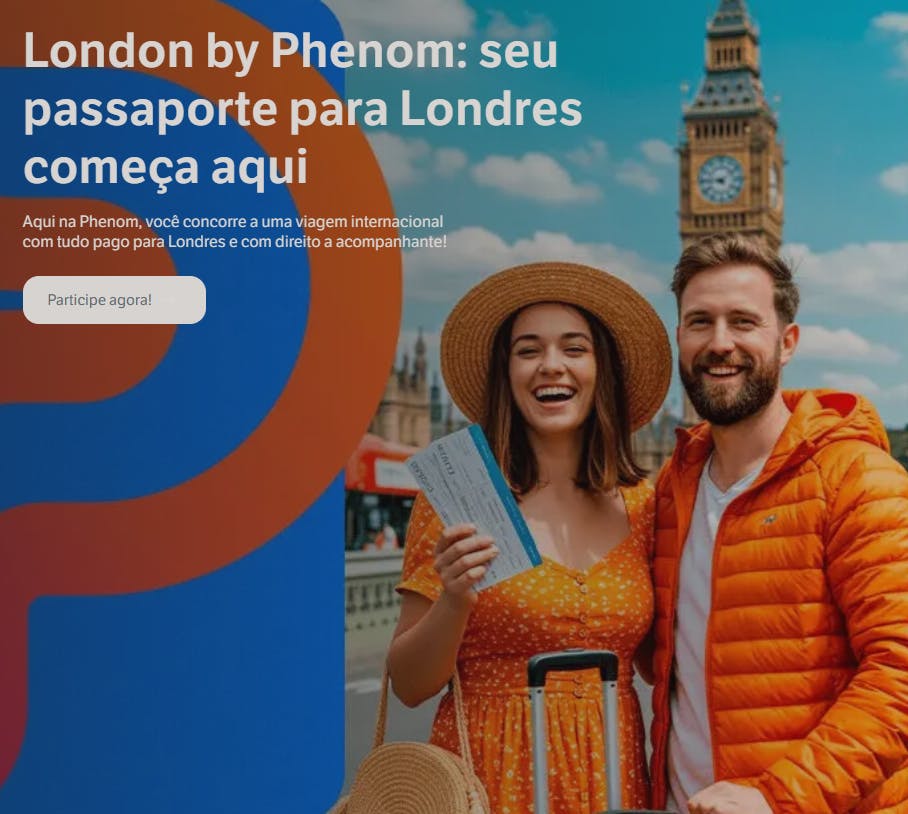 Capa da do site da campanha London by Phenom