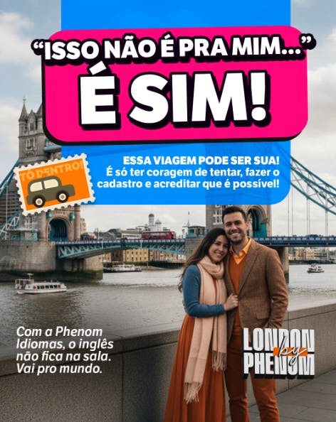 Arte de um post da Campanha London by Phenom no Instagram.
