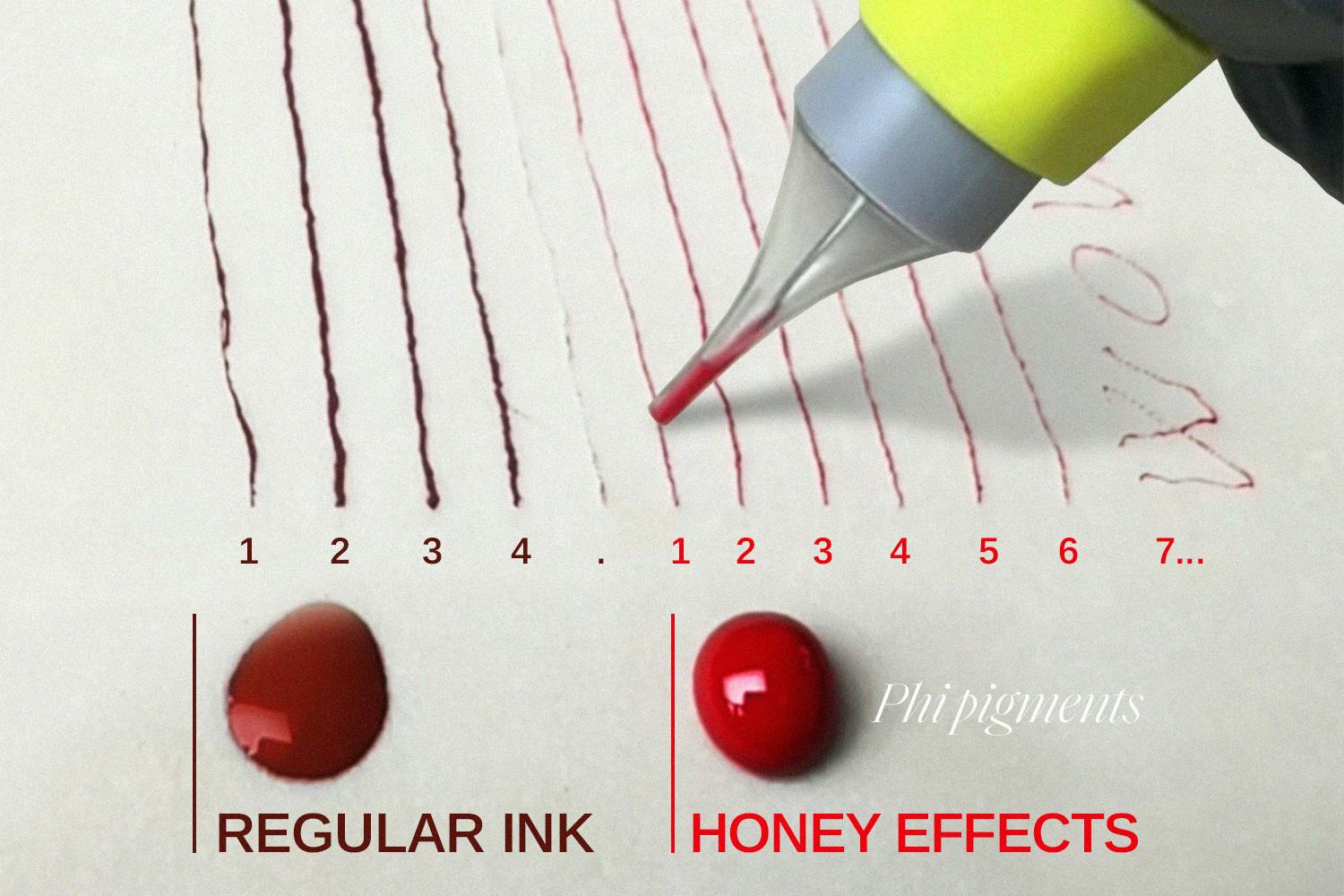 Spread and bleed: Regular inks tend to spread more, leading to a less-defined appearance.