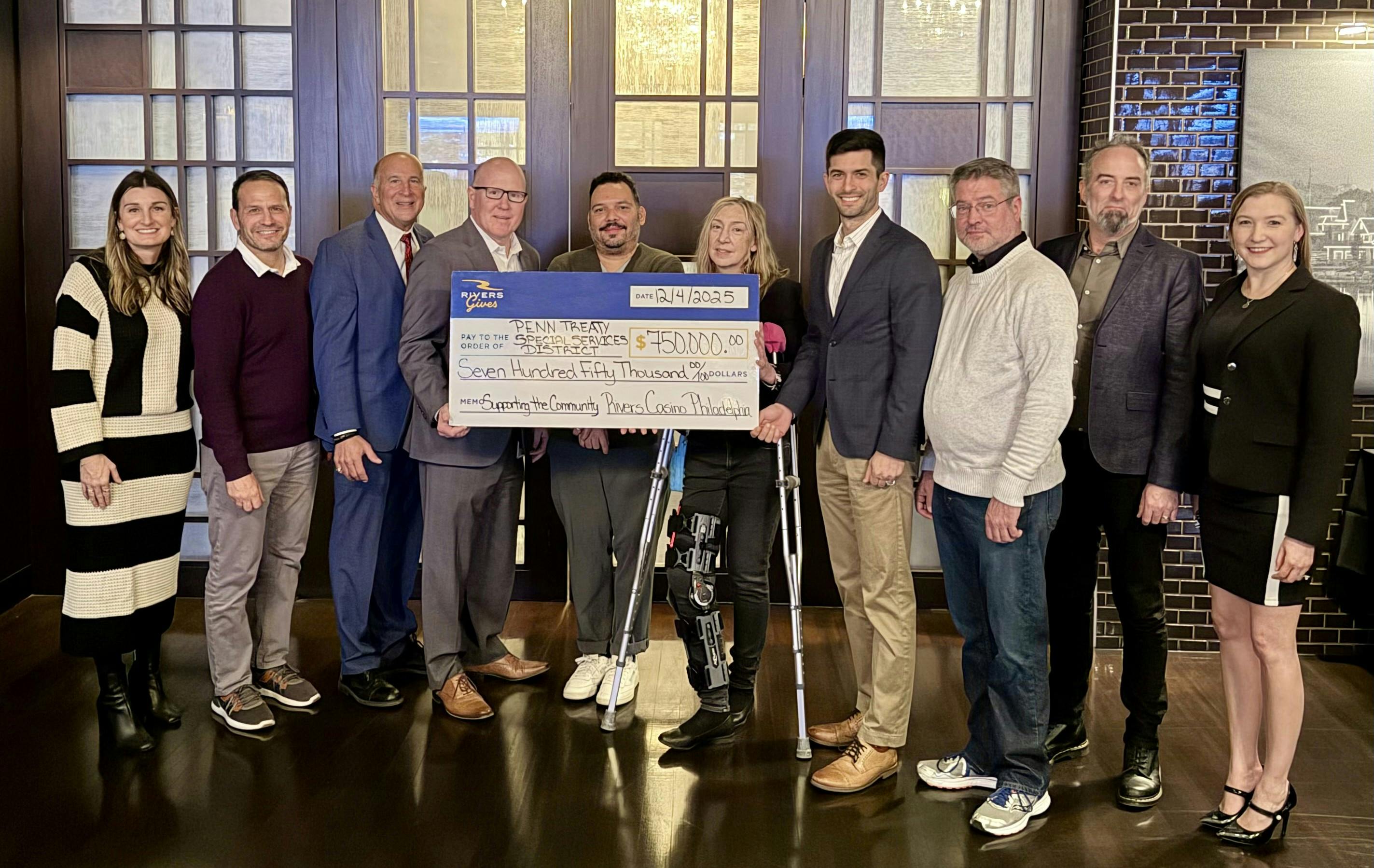 Rivers Casino Philadelphia Makes Annual Contribution to Penn Treaty Special Services District