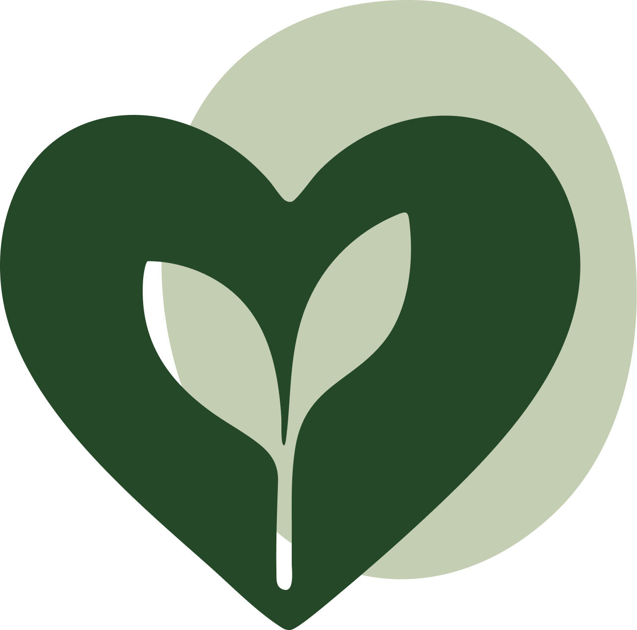 A heart icon nurturing a small plant