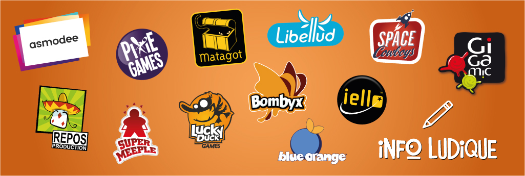 Le noms des éditeurs de jeux de société
