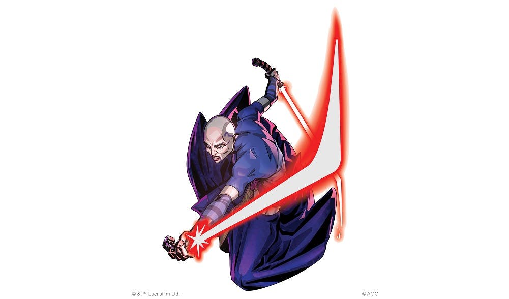 L'assassin Asajj Ventress dans le jeu de figurines Star Wars : Shatterpoint