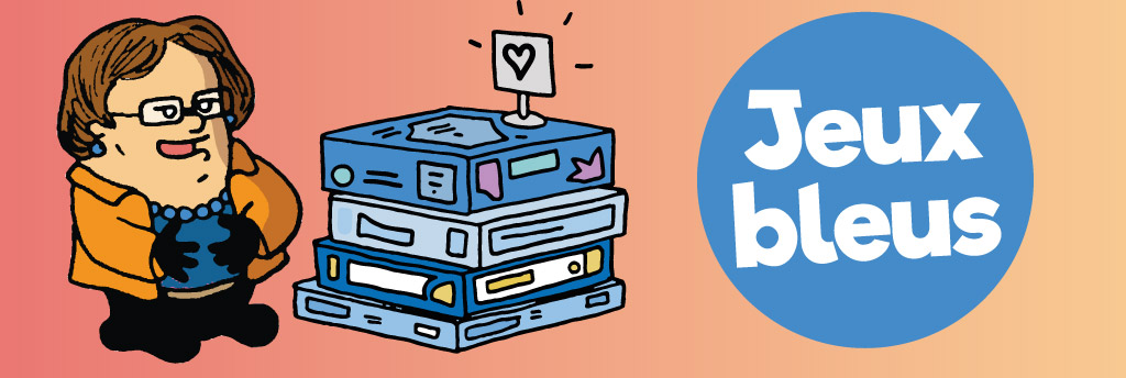 Les jeux de société avec des boîtes bleues