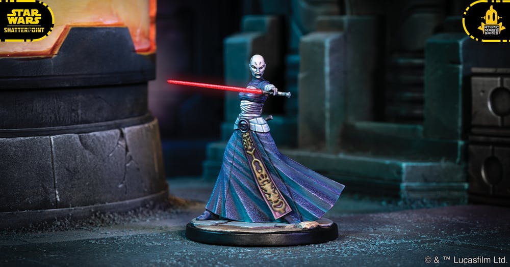 La figurine Asajj Ventress, l’Assassin Sith, dans le jeu Star Wars - Shatterpoint