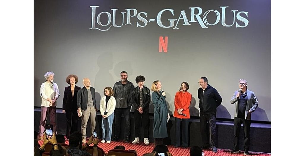 Le casting du film lors de l'avant-première de Loups-Garous à Strasbourg