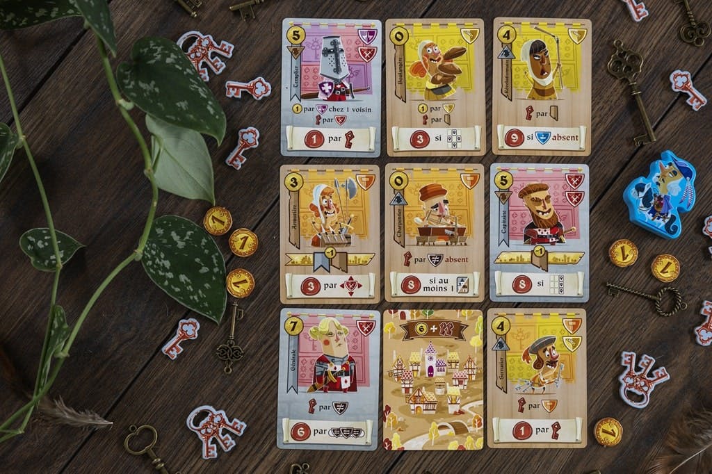 Le tableau de cartes du jeu de société Château Combo