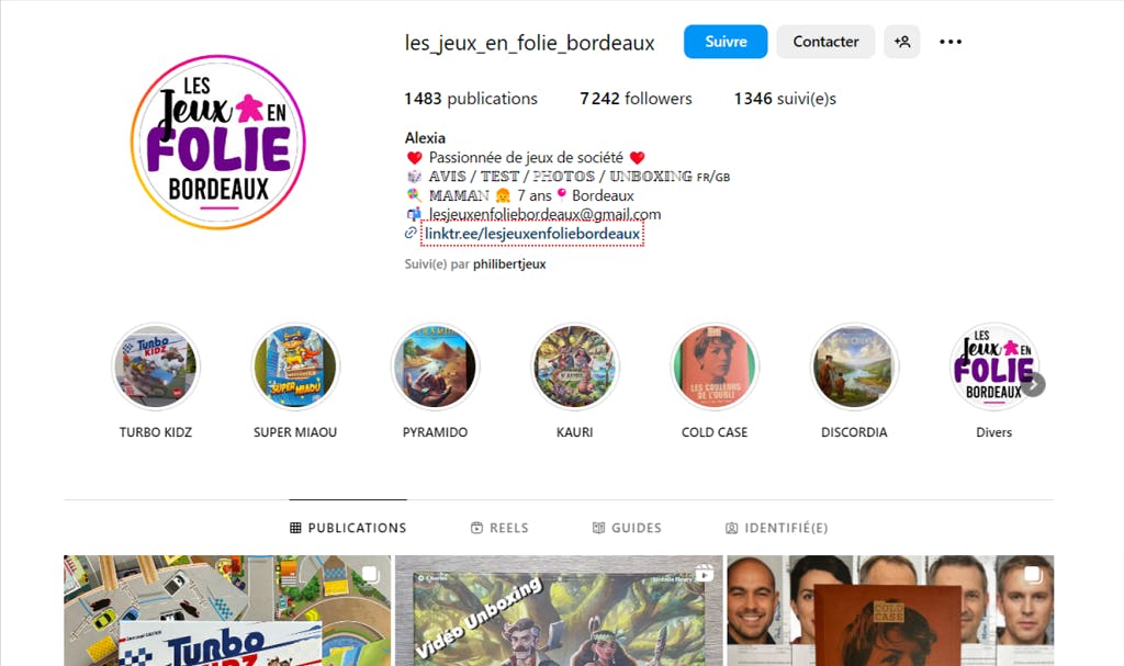 Le compte Instagram des Jeux en Folie Bordeaux