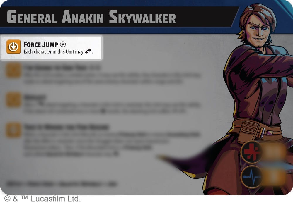 La carte du général Anakin Skywalker dans Star Wars : Shatterpoint