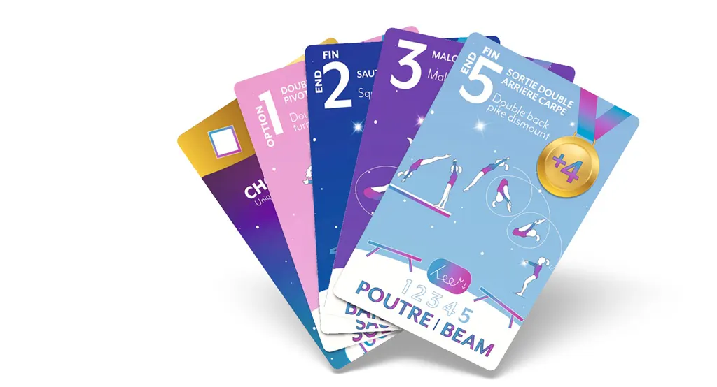 Les cartes du jeu de société Beam Bam Gym