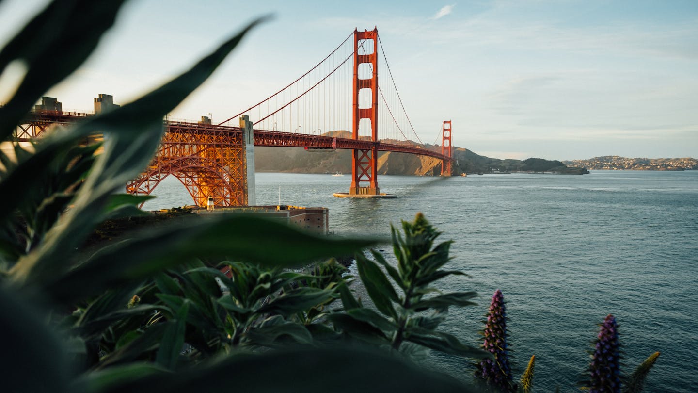A red bridge