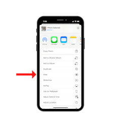 image of iphone photos menu