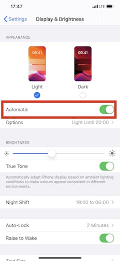 how to activate dark mode