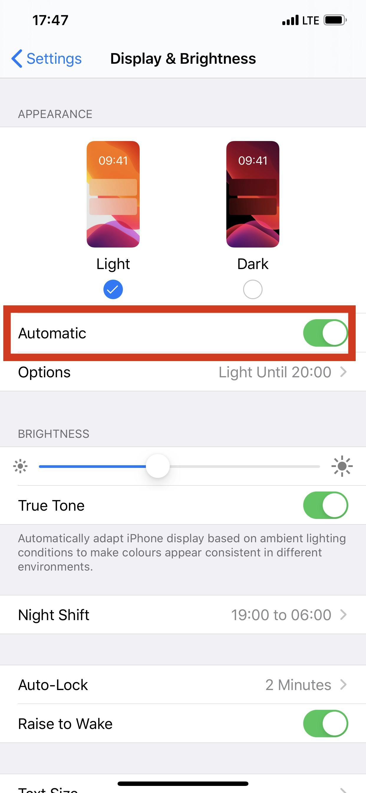 how to activate dark mode
