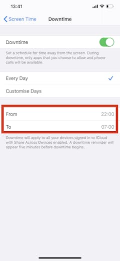 how to activate downtime