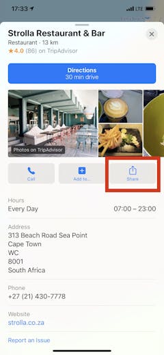 how to share your ETA