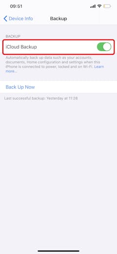 iPhone iCloud Backup