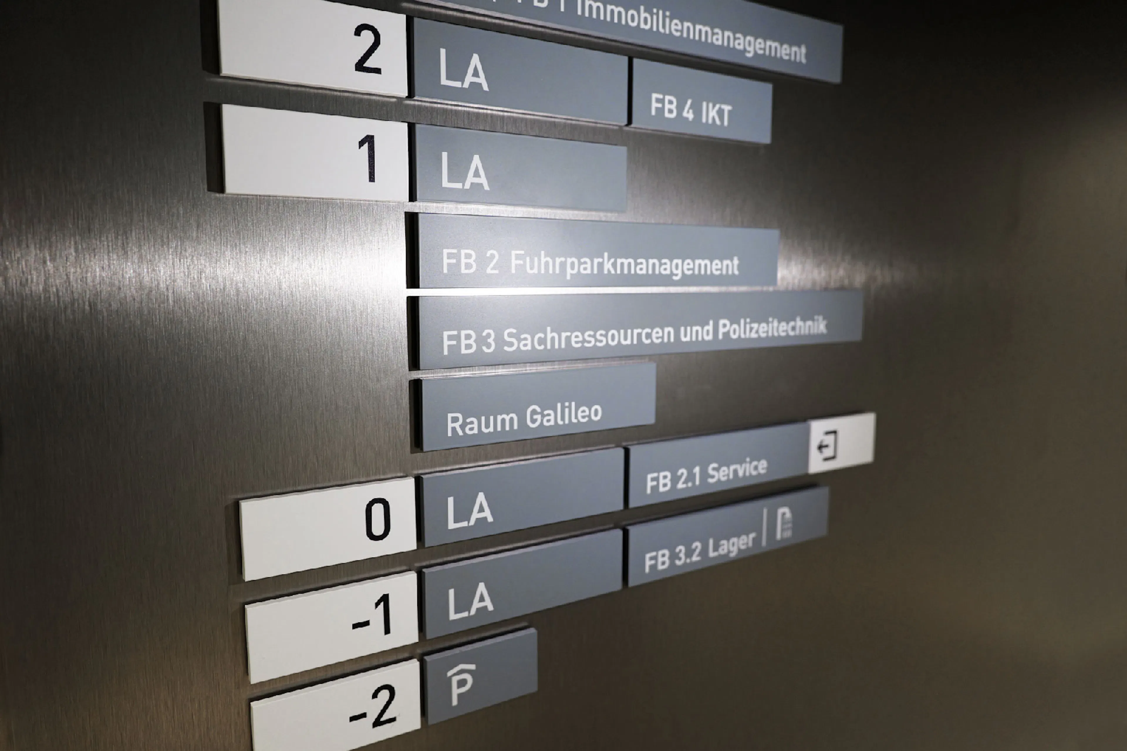 Stockwerksübersicht im Orientierungssystem des Sicherheitszentrum Tirol