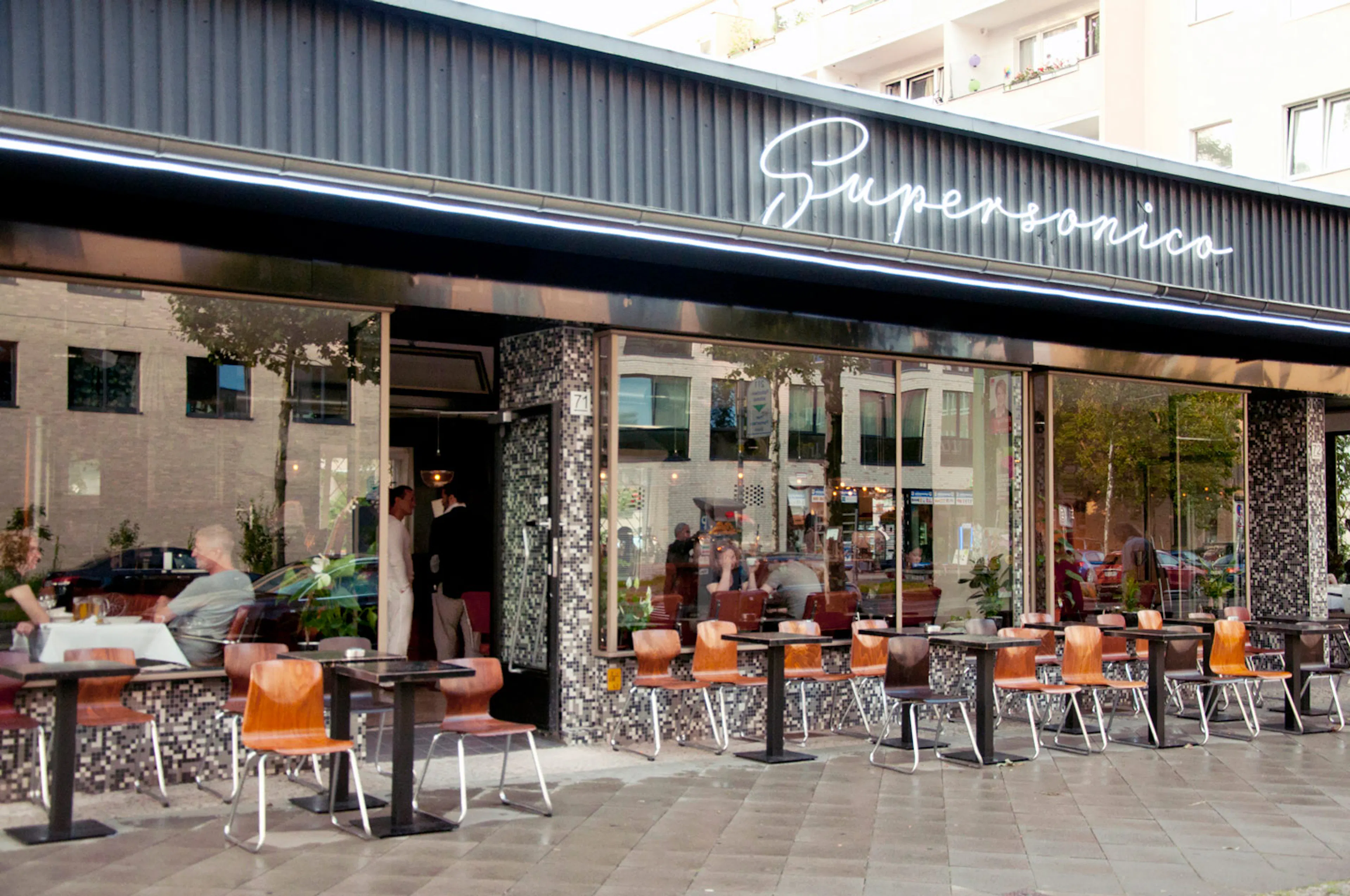 Luxus Brut Font used as a neon lettering for a restaurant in Berlin