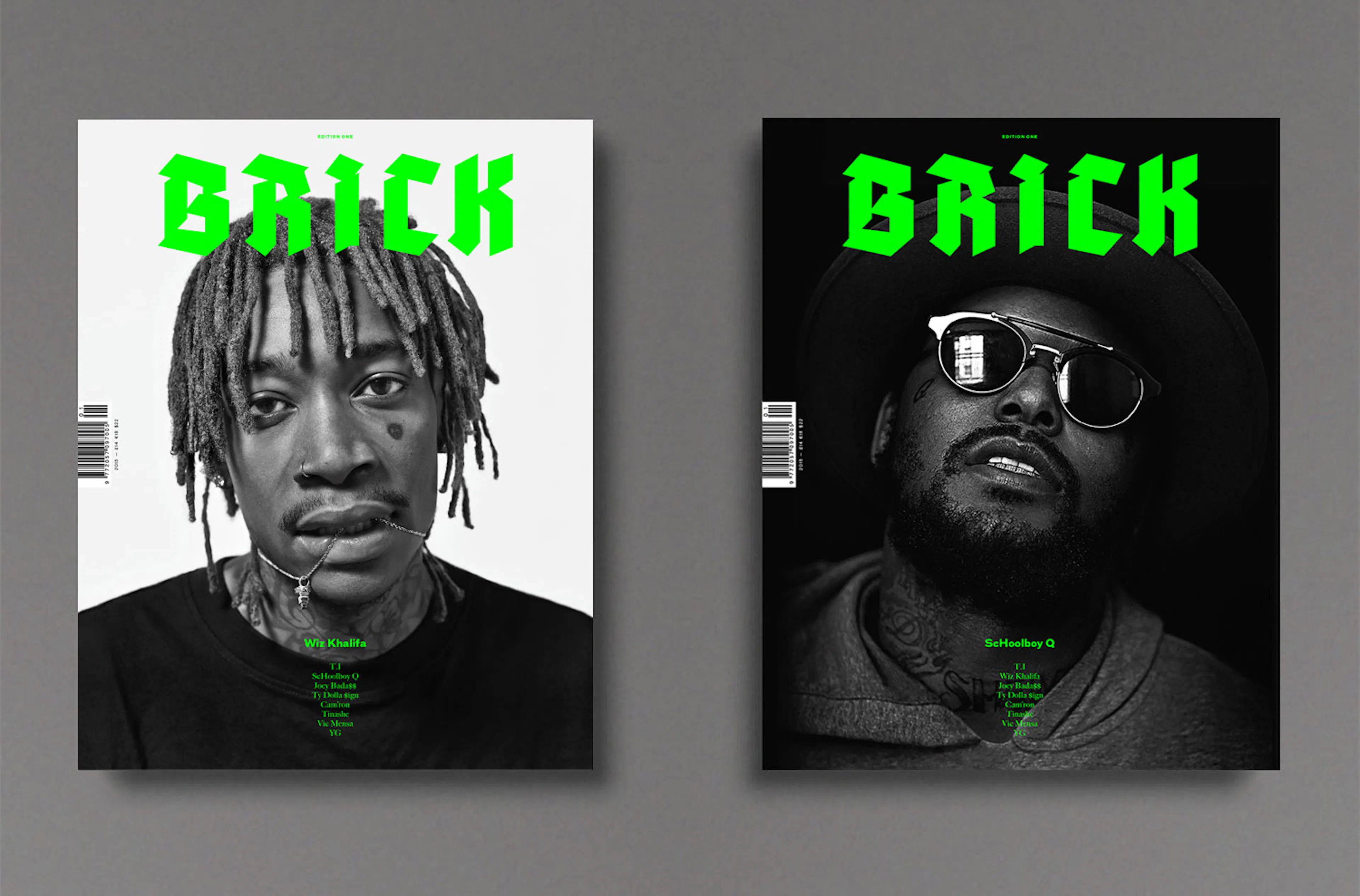 Adhesive Nr. Eight Font in use for BRICK magazine masthead design