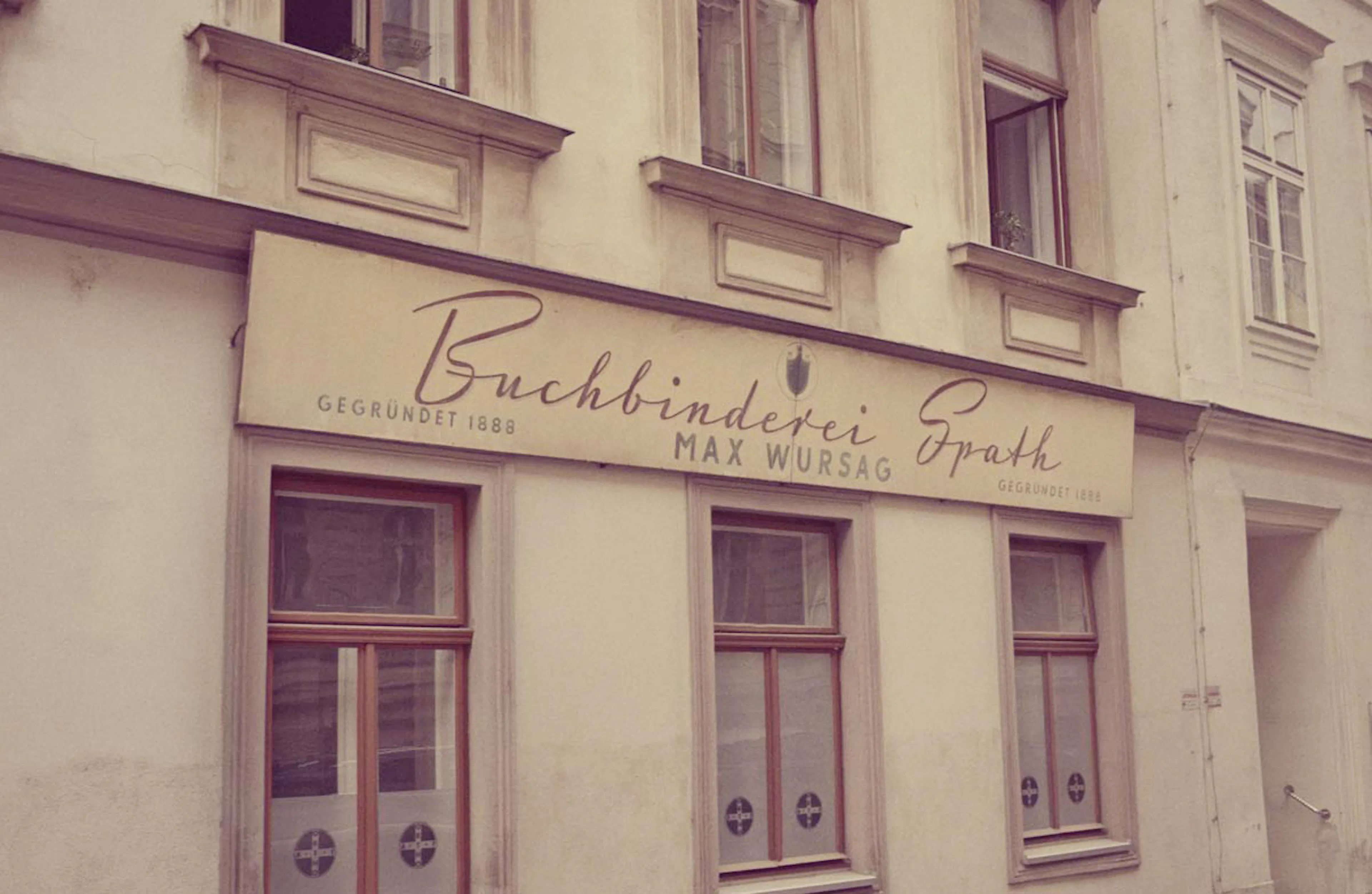 Original shop lettering that inspired Luxus Brut font