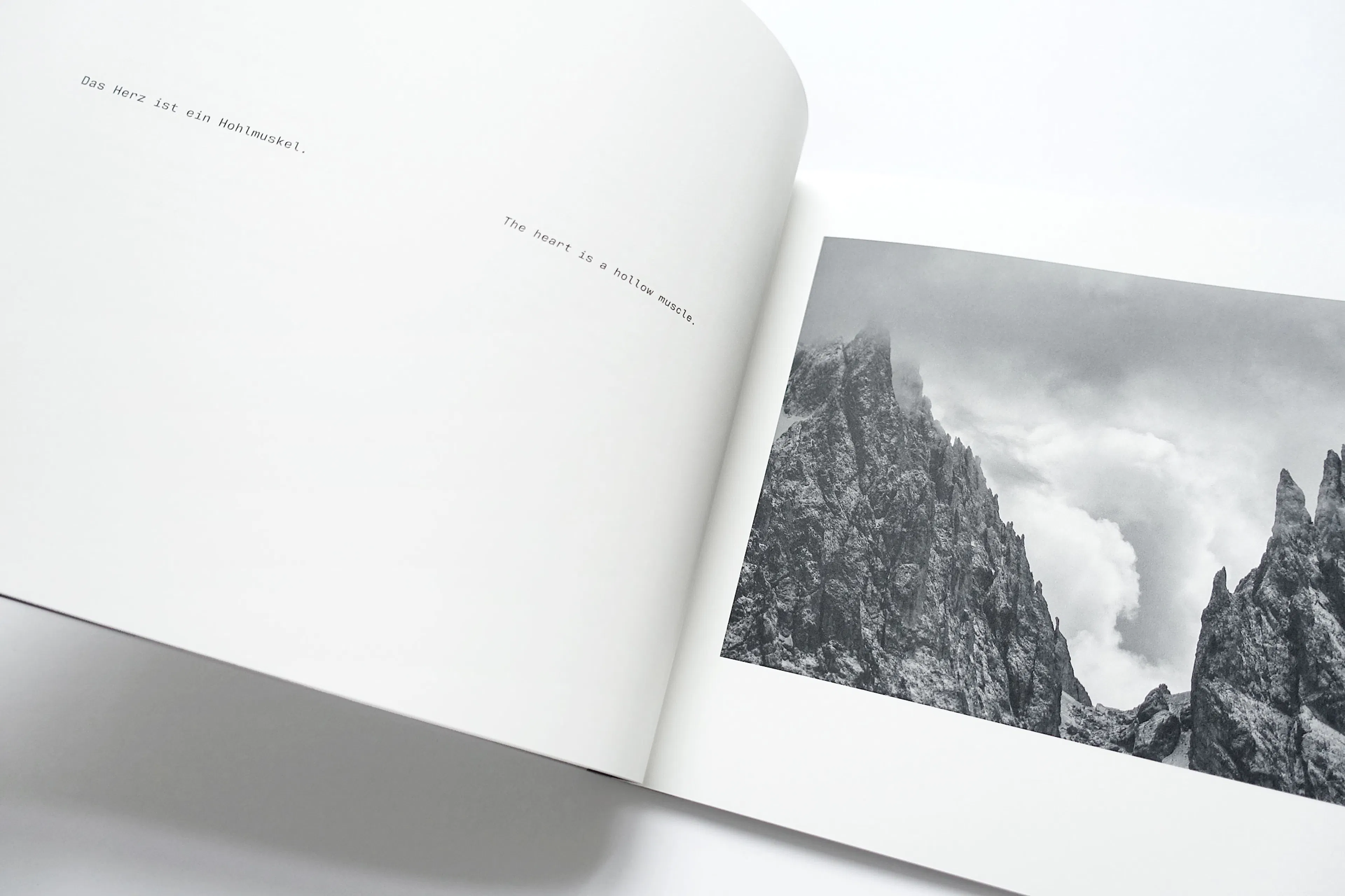 Design for the inner pages of Amélie Walter's photo book "Herzensangelegenheiten"