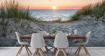 fotobehang naast de tafel