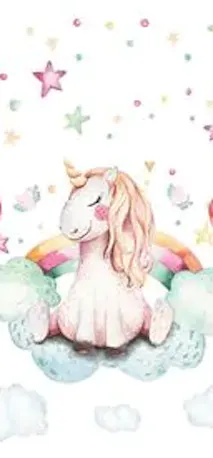 fotobehang unicorn in de wolken