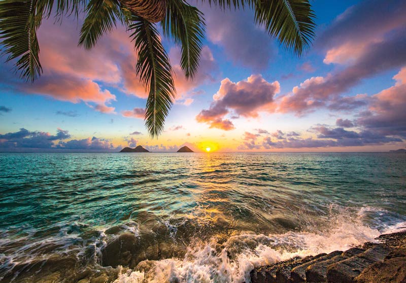 fotobehang zee zonsondergang