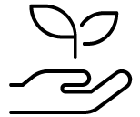hands holding plantlet icon