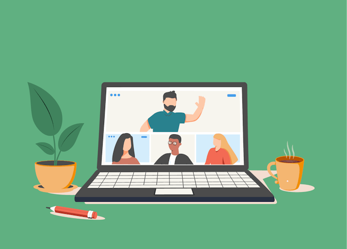 illustration of video conference displayed on a computer