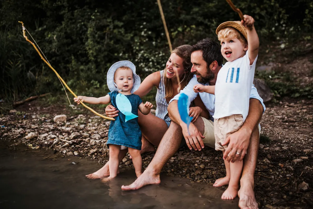 family fishing