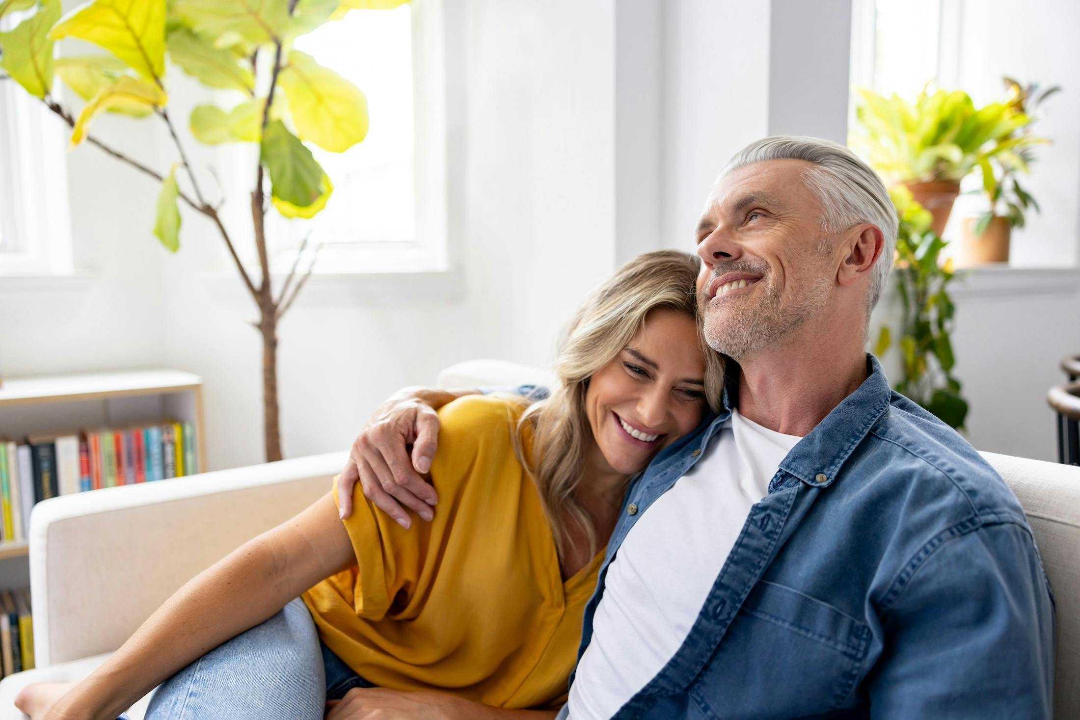 Loving middle age couple spending time together